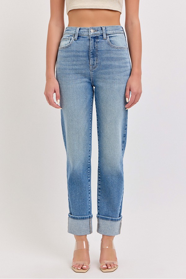 High Rise Straight with Cuff